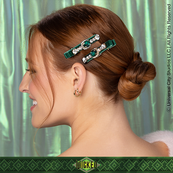 Wicked Emerald Green Barrette Gift Box 2pk